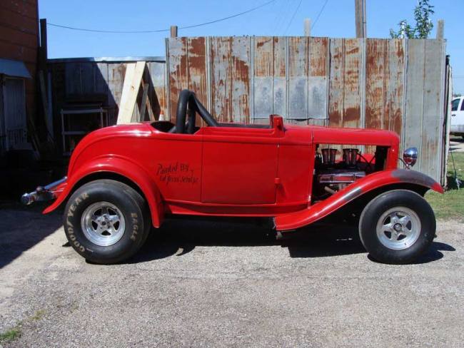 Vintage Ford street roadster drag car